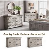 Jojoka Farmhouse 6 Drawer Dresser for Bedroom 55” Rustic Wood Chest with Vintage Handles - 4 of 4