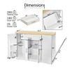 Maliang Kitchen Storage Islands with Drawers, Trash Can Storage, 53.2"W x 20.9"D x 38.0"H - 4 of 4