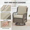 3-Piece Outdoor Patio Set with 2 Swivel Chairs, Tempered Glass Tabletop, Rattan Outdoor Furniture with Cushions for Patio Porch Backyard - 3 of 4