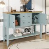 NicBex 4 Drawers Console Table with 2 Large Cabinets and Bottom Shelf,Entryway Table with Storage Space,Modern Couch Table for Living Room,Lime White - 2 of 4