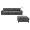 CAVINAS 96.5" L-Shaped Sectional Sofa,4-Seater Cloud Couch Sectional with Storage Ottoman,2 USB Ports and Adjustable Phone Holder - 2 of 4