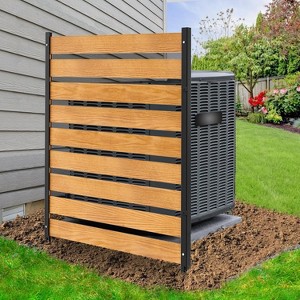 DoCred Air Conditioner Fence – Outdoor Privacy Screen Panels in Wood, Metal, or PVC, with Planter Box Options - 1 of 4