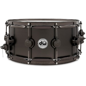 DW Collector's Series Satin Black Over Brass Snare Drum With Satin Chrome Hardware 14 x 6.5 in. - 1 of 4