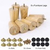 Unique Bargains Round Solid Wood Sofa Armchair Recliner Coffee Table Modern Replacement Furniture Legs Set of 8 - 4 of 4