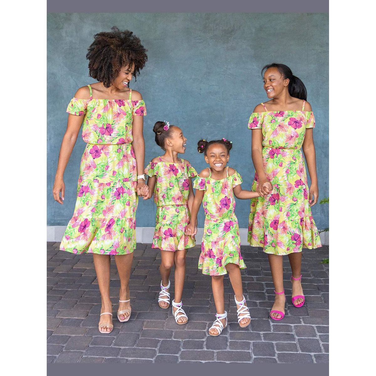 The Children's Place Womens Mommy And Me Short Sleeve Tropical Print Midi Tiered Dress - thumbnail 5