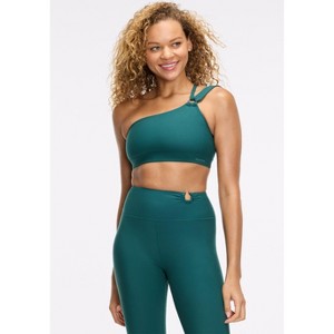 Peloton Women's Cadent O-Ring One Shoulder Bra, Deep Forest - 1 of 4