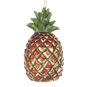 Kurt Adler Noble Gems Glass Ornament for Christmas Tree, Pineapple, 4.75" - 1 of 1