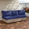 EAGLE PEAK Coastal Vista  3 Piece Curved Outdoor Wicker Sofa, Outdoor Wicker Armless Chair with Cushion - 2 of 4