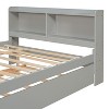 PAGED Full Size Bed Modern Pine Bed Frame with Trundle and Storage Headboard for Bedroom - 4 of 4