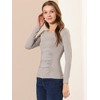 Allegra K Women's Round Neck Long Sleeves Ruched Casual Fitted Top - 4 of 4