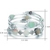 Beaded Pearl Bangle Wrap Bracelet with Thick Silver Metal Beads, Multilayer Bohemian Charm Jewelry for Women - 2 of 4
