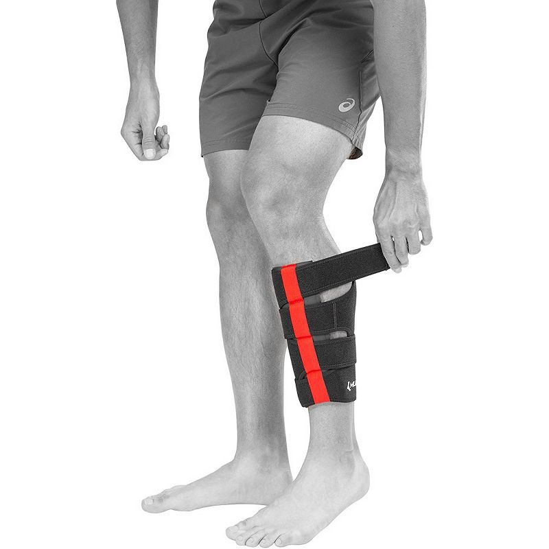Mueller Multi-Directional Calf Wrap - L/XL - Black/Red, 2 of 3