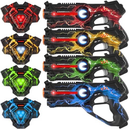 Laser Tag Set with Blaster, Drone and Vest for Kids and Adults - Infrared  Laser Tag Launchers Set of 4 Blasters, 4 Vests, 4 UFO Drone – Play222Usa