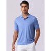 INSPIRE CHIC Men's Stretch Athletic Workout Short Sleeved Golf Heathered Polo Shirt - 2 of 4