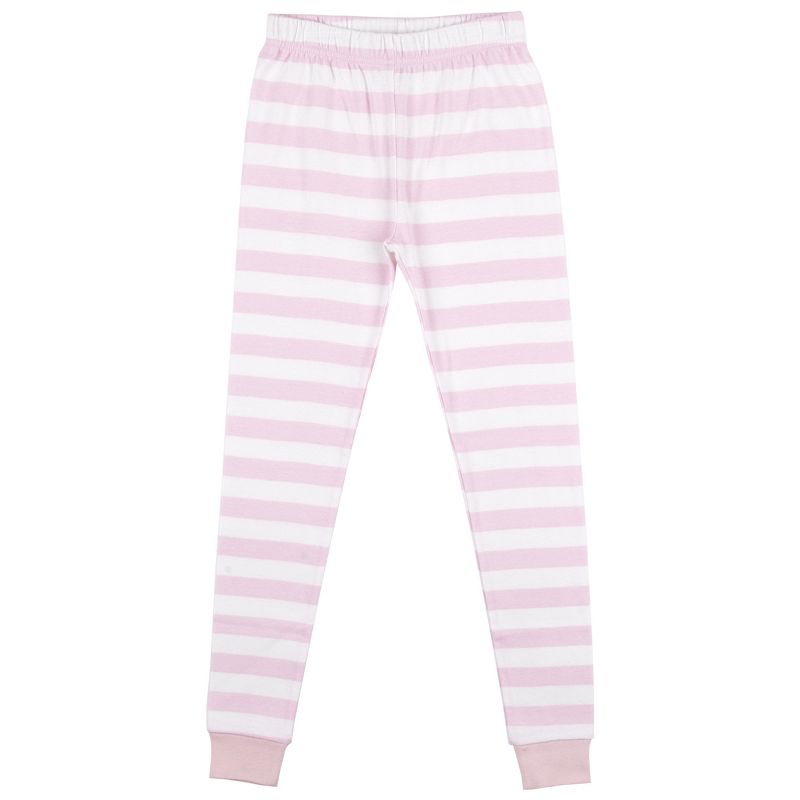 Animaniacs Dot and Hearts with Pink and White Stripe Pattern Youth Girl's Long Sleeve Pajama Set, 4 of 5