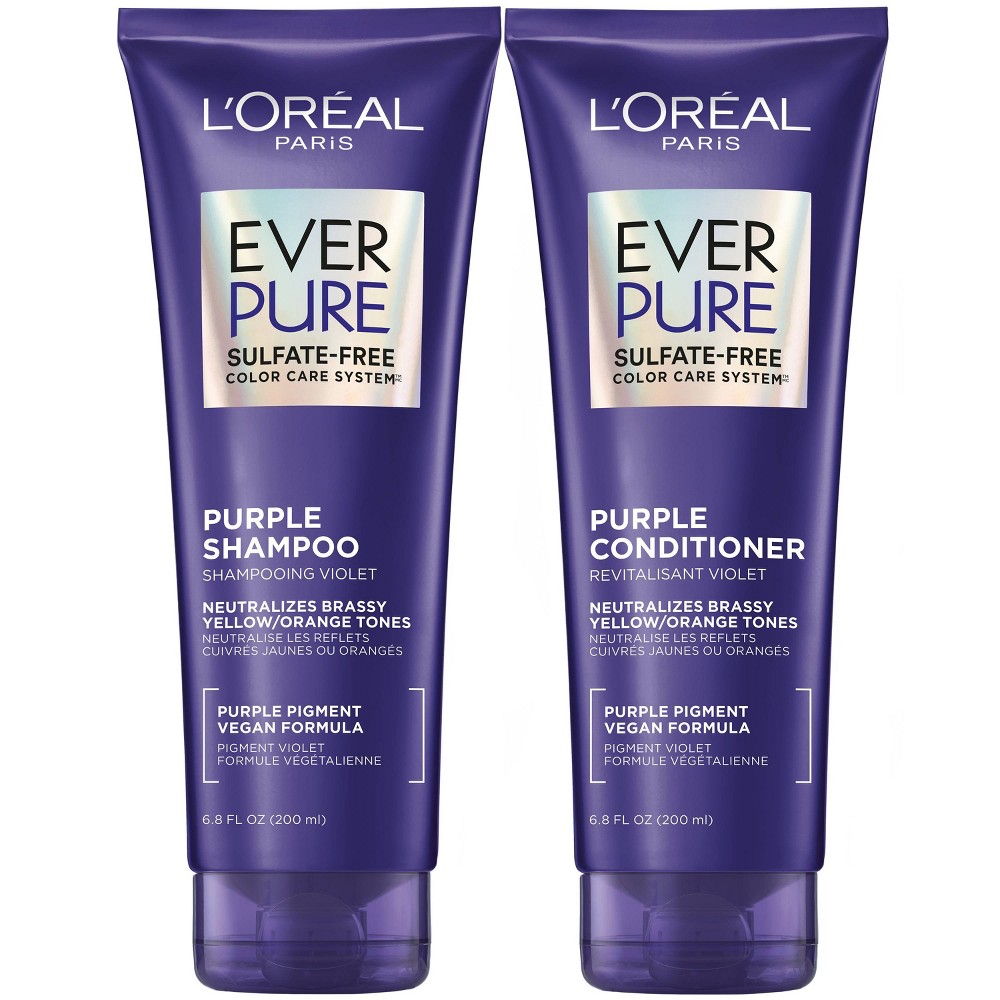 L'Oreal Paris EverPure Purple Shampoo & Conditioner Kit - 6.8 fl oz: For Colored Hair, Paraben-Free, Vegan
