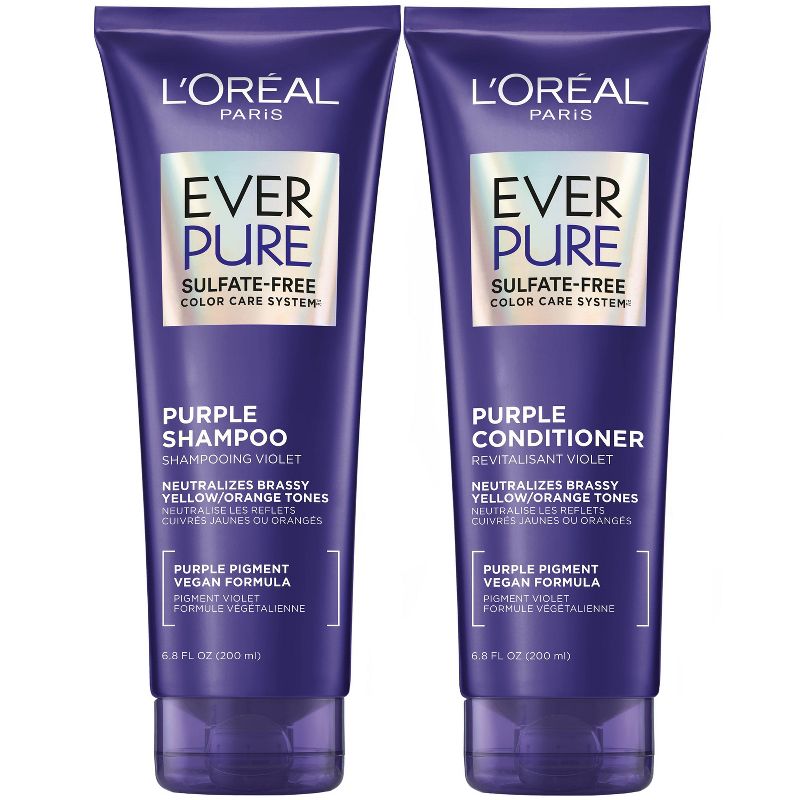 L&#39;Oreal Paris EverPure Purple Shampoo &#38; Conditioner Kit - 6.8 fl oz, 1 of 13
