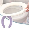 Unique Bargains 4pair Toilet Seat Cover Pad Bathroom Warm Toilet Seat Cushion Washable Reusable - 2 of 4