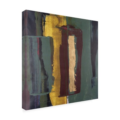 Large Abstract Yellow and Green Canvas Art with Wood Frame