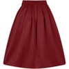 Vintage High-Waist Pleated Skirt - Women's A-Line Midi Skirt with Retro Flair Burgundy - 2 of 4