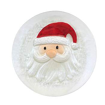 12.0 Inch Santa Glass Plate Christmas Claus Serving Platters