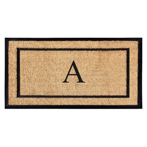 A1HC Natural Coir and Rubber Backing Monogrammed Door Mat, Anti-Shed Entry Doormat - 1 of 4