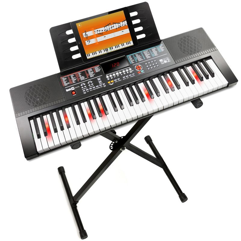 RockJam 61 Key Light Up Keyboard Piano Kit with Keyboard Stand, Sheet Music Stand & Lessons RJ640L-XS, 1 of 8