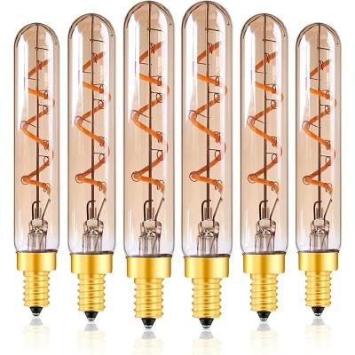 Runesay E14 LED Light Bulb Warm White T20 2W LED Filexible Filament Bulbs 2200K Vintage Light Bulb Equivalent 20W Incandescent Lamps