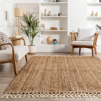 Handmade Bohemian Black Spot 10' x 14' Wool-Synthetic Rug