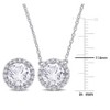EVERLY JEWELRY | Sterling Silver 8 1/3 CT TGW Created White Sapphire Halo Stud Earrings & Necklace Set - 18 in - 2 of 3