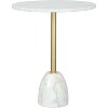 Charmayanne Side Table Marble White - ZM Home: Chrome-Plated Iron Frame, Round Glam Accent Table for Residential or Hospitality Use - 2 of 4