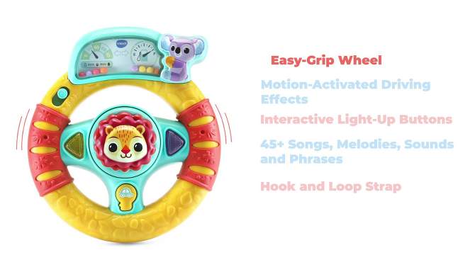 VTech Grip &#38; Go Steering Wheel Baby Toy, 2 of 8, play video