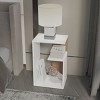 Syemin End Tables Multi-functional Coffee Table, C-Shaped End Table, Small Side Table for Couch, Sofa Table, Nightstand, White, 11.8"*24.9"*15.7" - 3 of 4