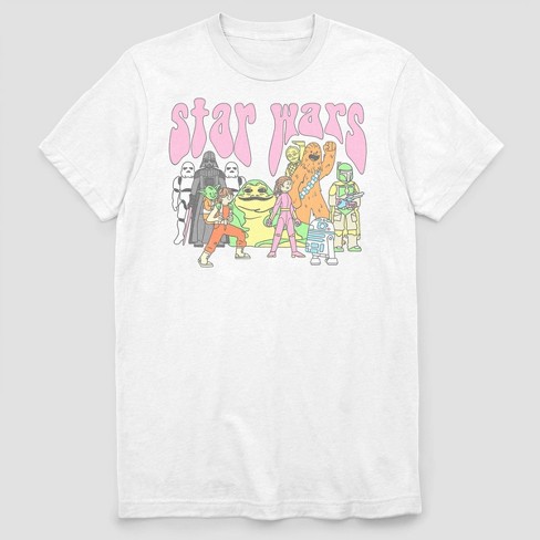 Wars Psychedelic Characters Short Sleeve Graphic T-shirt White : Target