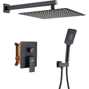 CASAINC 12" Inch Wall Mounted Square Shower System Set with Handheld Spray - 1 of 2