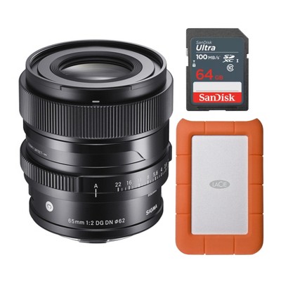 Sigma I Series 65mm f/2 DG DN Contemporary Lens for Sony E Mount Bundle