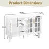 Syemin Decorative Storage Cabinet with Four Glass Door Sideboard, Modern Buffet Cabin for Living Room, Dining Room, - 4 of 4