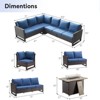 Buenhomino 4 Pieces Outdoor Patio Furniture Set with 41” Fire Pit Table, Rattan Patio Sectional Sofa Conversation Set with 50000BTU Propane Fire Pit - 3 of 4