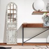 LuxenHome Distressed White Wood Farmhouse Door Leaning Floor & Wall Mirror - 2 of 4