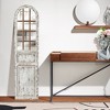 LuxenHome Distressed White Wood Farmhouse Door Leaning Floor & Wall Mirror - image 2 of 4