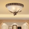 YIYIBYUS Resin Antler Flush Mount 3-Light Ceiling Light With Glass Shade - 3 of 4