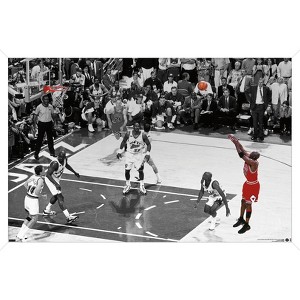 Trends International Michael Jordan - The Shot Horizontal Framed Wall Poster Prints - 1 of 4