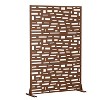 1-Piece Wide Edged Brown Galvanized Sheet Screen Outdoor Metal Screen Decorative Art Panel - 3 of 4