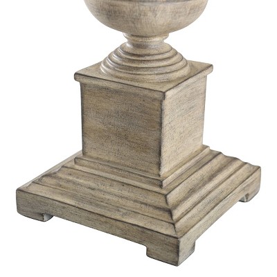 Ivory Distressed Polyresin Table Lamp with Taupe Shade