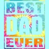 Women's Design By Humans Vintage Tie Dye Best Dad Ever By Racerback Tank Top - 2 of 2