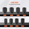 VEVOR Axle Nut Impact Socket Set,1/2" Drive Deep 6-Point 8-Piece SAE Spindle Nut Socket Set,CR-MO Heat Treated Large Socket Set Black - 4 of 4