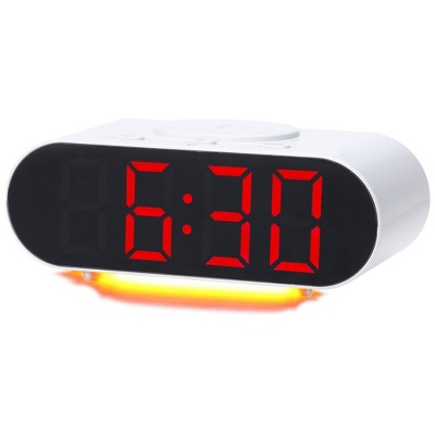 Unique Bargains Dimmable USB Port Wireless Charging Alarm Clock 7.1 x 3.1 x 2.4 inch