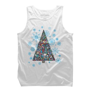 Men's Design By Humans Christmas fir-tree By xgdesign Tank Top - 1 of 3