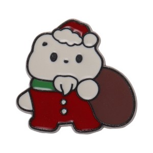 Unique Bargains Christmas Brooches Series Alloy Dripping Wax White Red 0.87"x1.02" 1Pcs - 1 of 4