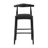 PAGED Wooden Bar Stools, 26.5" Seat Height Counter Stools with Ergonomic Footrest, Upholstered Dining Chairs for Kitchen Island, Set of 2 - 2 of 4